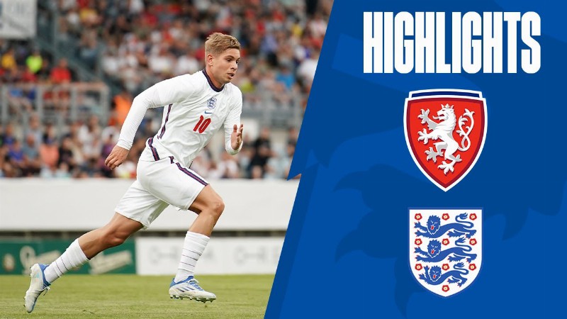 image 0 Czech Republic U21 1-2  England U21 : Smith Rowe Sublime Volley Earns Young Lions Win : Highlights