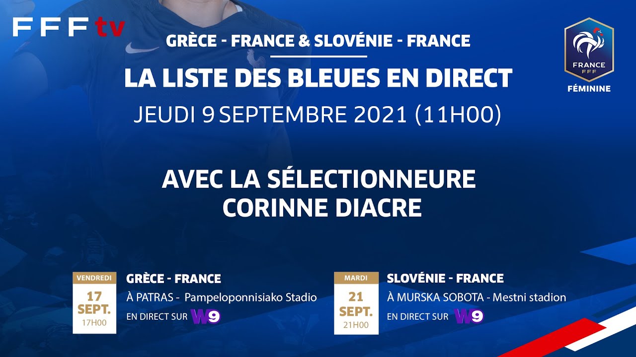 image 0 L'annonce De Liste Pour Les Matches De Septembre En Direct (11h) I Equipe De France Féminine 2021
