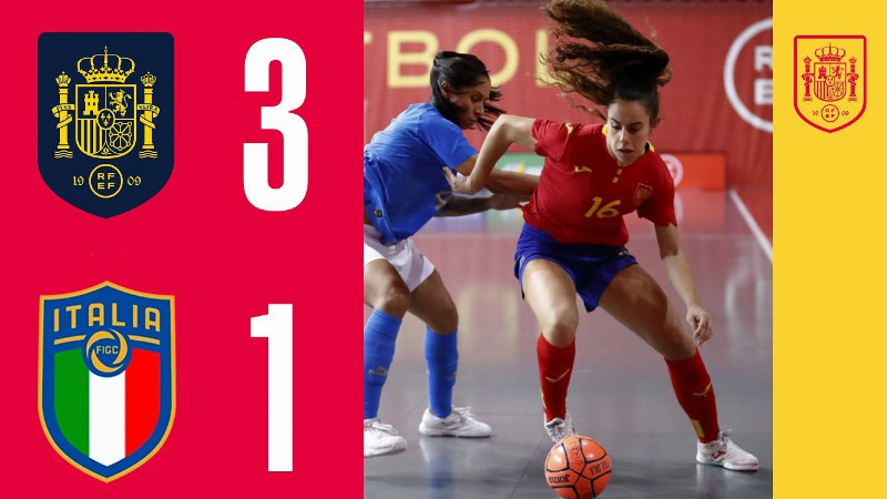 Resumen : FÚtbol Sala Femenino : España 3-1 Italia : 🔴 Sefutbol
